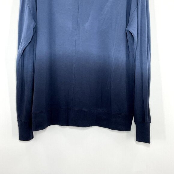Splendid Top Women XXL Ombre Blue Long Sleeve Stretch Knit Round Neck NEW - Picture 7 of 10